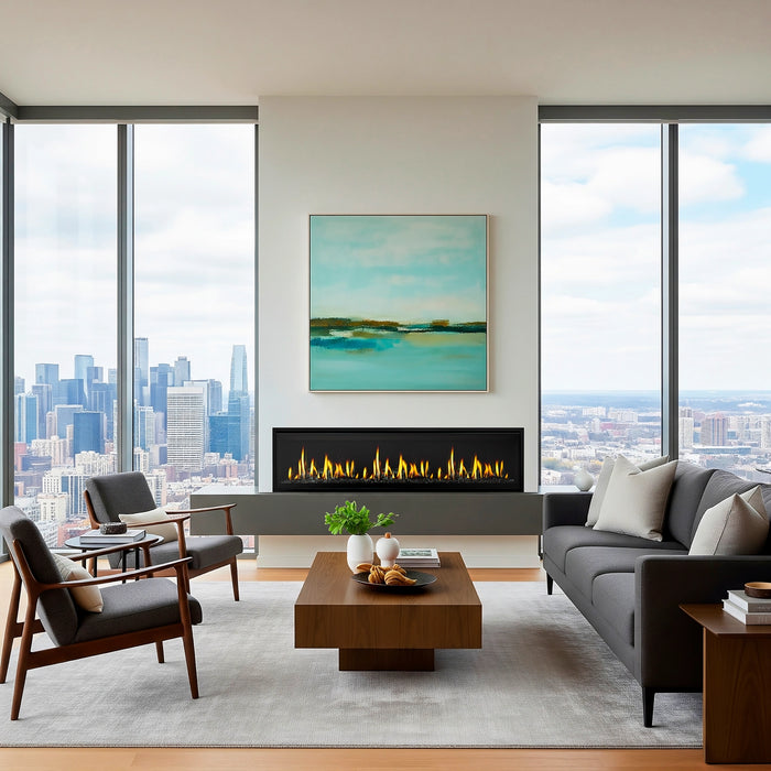 SimpliFire Allusion Edge 78" Electric Fireplace in Modern Living Room