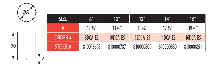 DuraChimney II Elbow Support Strap Dimensions