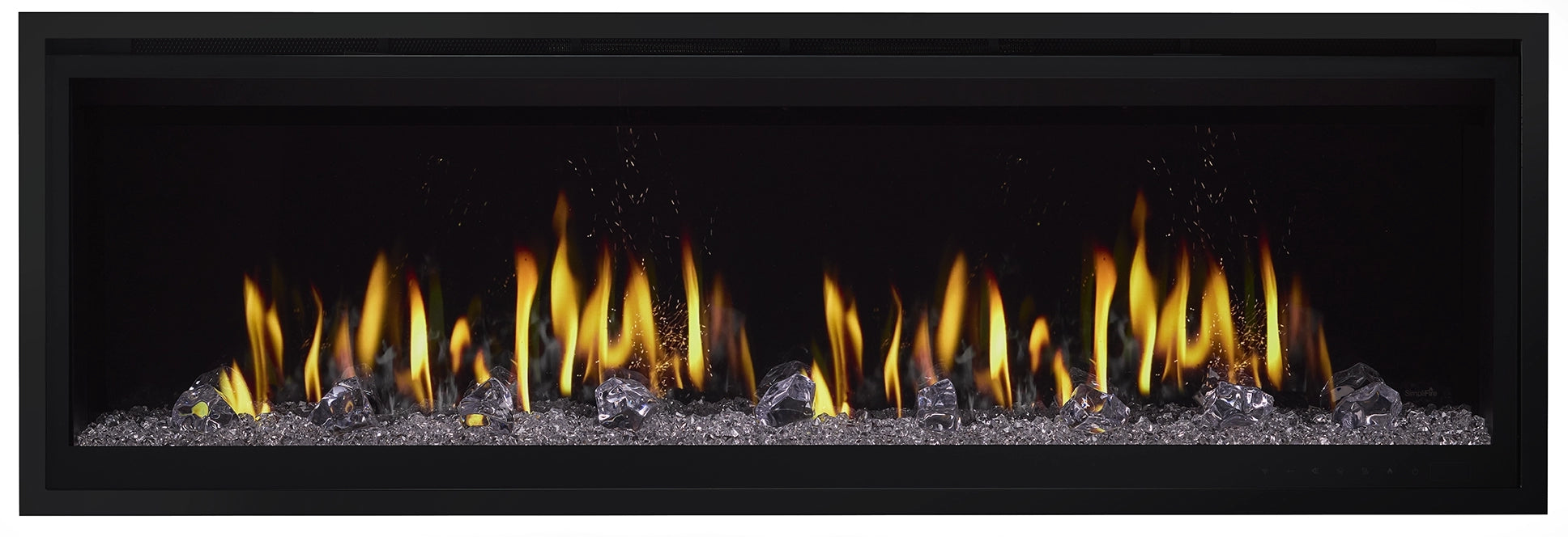 SimpliFire Allusion Edge Electric Fireplace with Yellow Flames & Crystal Ember Bed