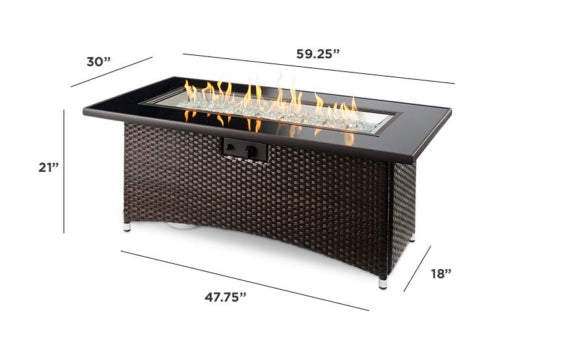 The Outdoor Greatroom Company Montego Linear Gas Fire Pit Table