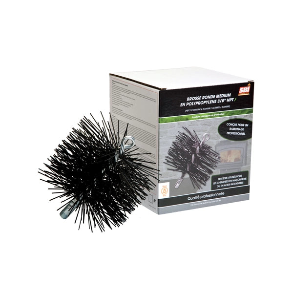 SBI Round Brush with Polypropylene Bristles (3/8" NPT)