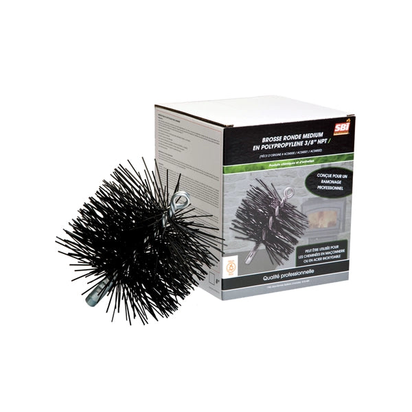 SBI Round Brush with Polypropylene Bristles (3/8" NPT)