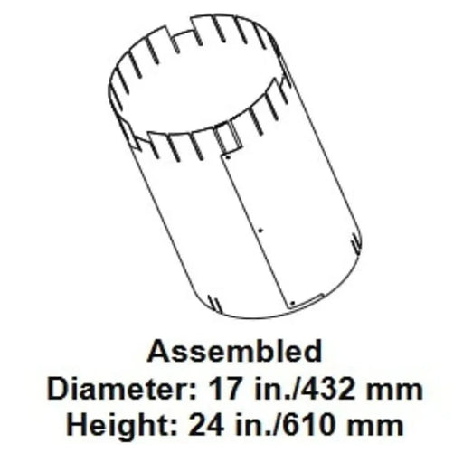 HHT Attic Insulation Shield, Straight Flue Dimensions