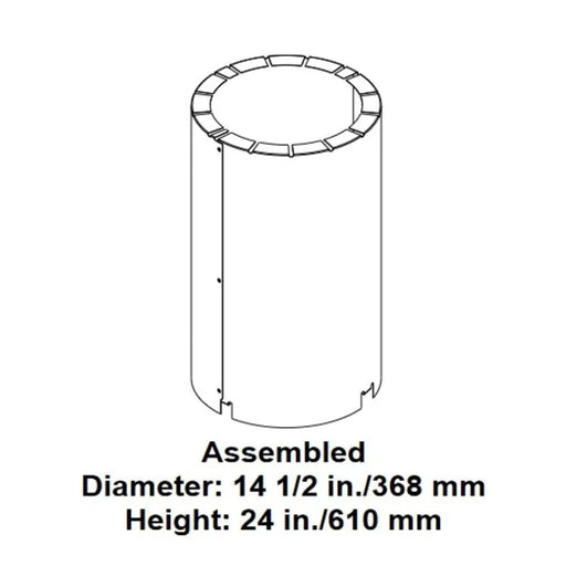 HHT SL300 Attic Insulation Shield, Straight Flue with Dimensions