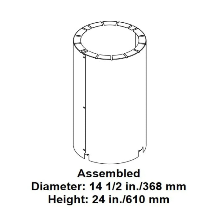 HHT SL300 Attic Insulation Shield, Straight Flue with Dimensions