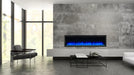 SimpliFire 72" Allusion Platinum Electric Fireplace in Modern Living Room