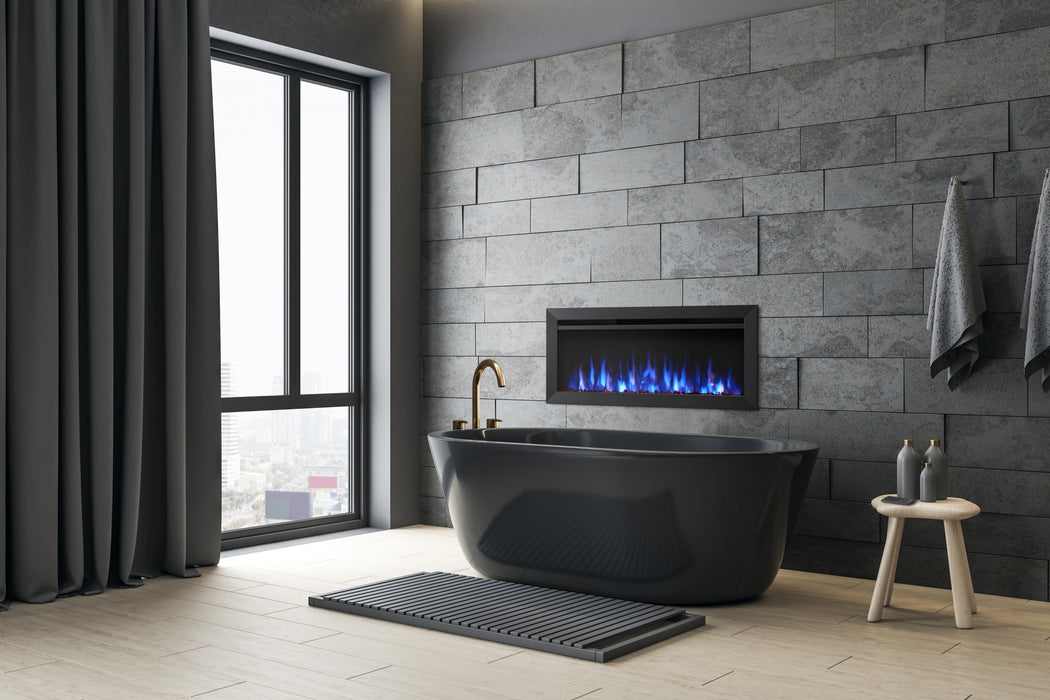 SimpliFire 40" Allusion Slim Electric Fireplace in Bathroom