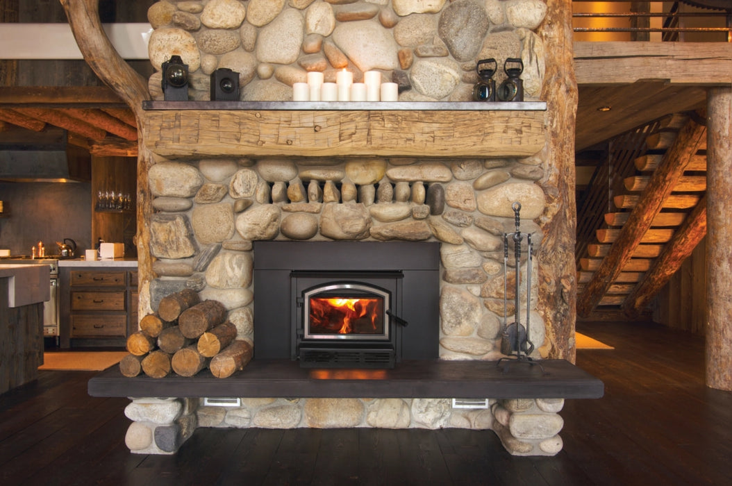 Empire Stove Archway 2300 Wood Insert in Log Home