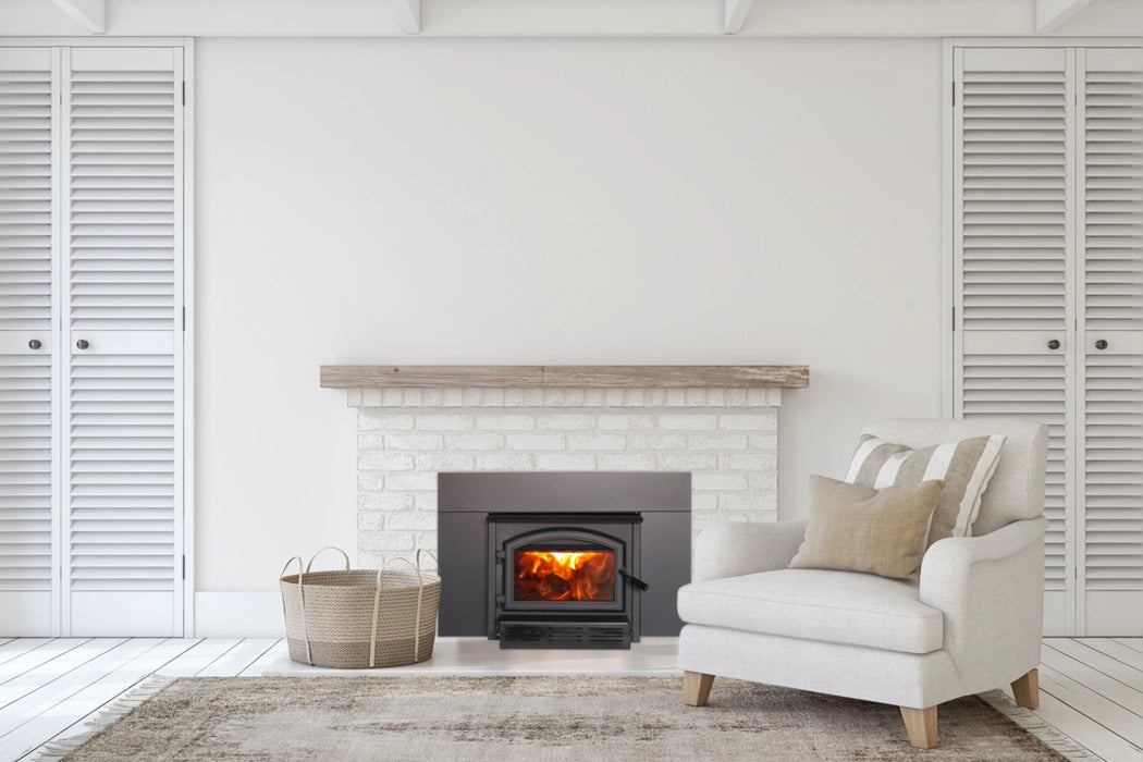 Empire Stove Archway 2300 Wood Insert in Modern Living Room