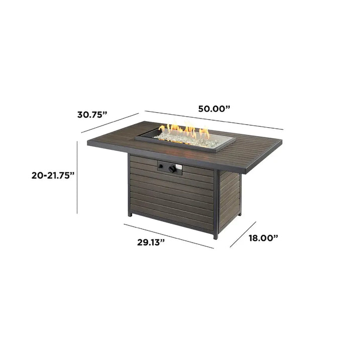 The Outdoor Greatroom Company Brooks Rectangular Fire Table