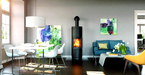 Hearthstone Stoves Bari Plus Wood Stove with Charcoal Finish in Living Room