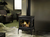Hearthstone Stoves Bristol Gas Stove with Matte Black Finish in Living Room
