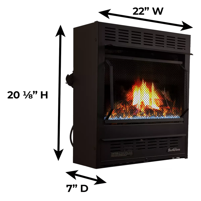 Buck Stove Model 1127 Vent-Free Gas Fireplace Dimensions