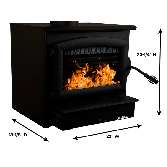 Buck Stove Model 21 Non-Catalytic Wood-Burning Fireplace Insert Dimensions