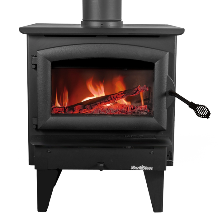 Buck Stove Model 21 Wood Stove - Black with Straight Legs