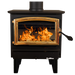 Buck Stove Model 21 Wood Stove with Gold Trim Door on Straight Legs