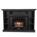 Buck Stove Model 384 VF Gas Fireplace with Black Prestige Mantel