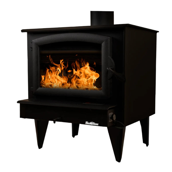 Buck Stove Model 74 Non-Catalytic Wood Stove with Blower - Black Door Trim Right Side View