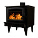 Buck Stove Model 74 Non-Catalytic Wood Stove with Blower - Black Door Trim Right Side View