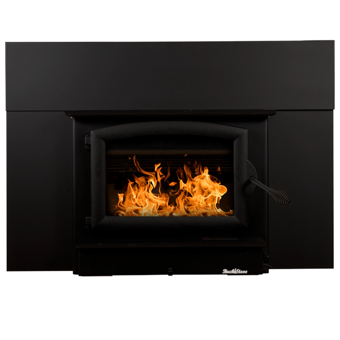 Buck Stove Model 74 Non-Catalytic Wood-Burning Fireplace Insert with Black Door Trim - Front View