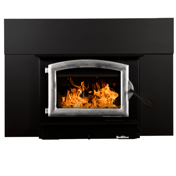 Buck Stove Model 74 Non-Catalytic Wood-Burning Fireplace Insert with Pewter Door Trim - Front View