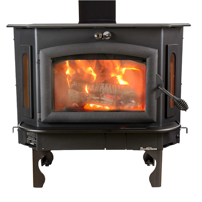 Buck Stove Model 91 Catalytic Extra-Large Wood Stove - Black Queen Anne Legs