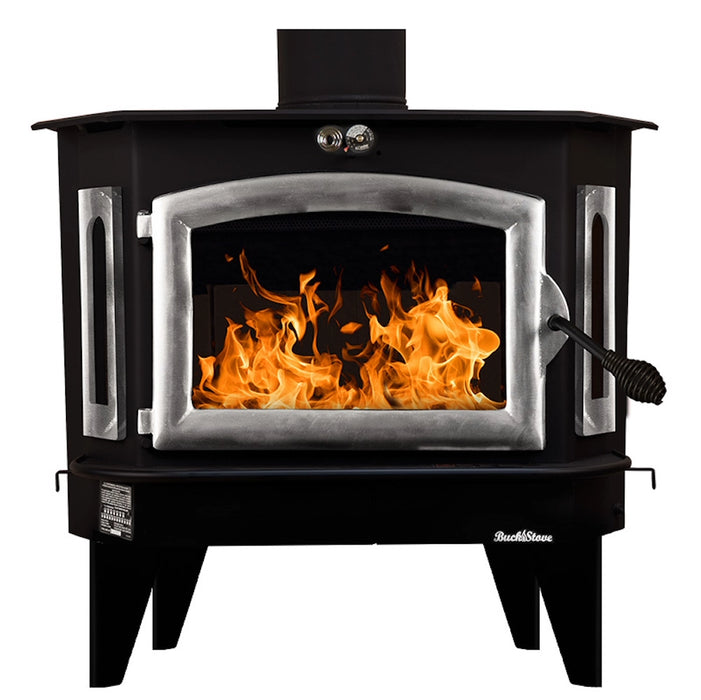 Buck Stove Model 91 Catalytic Extra-Large Wood Stove - Pewter with Straight Legs