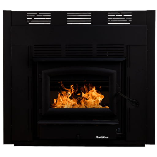 Buck Stove Model 21 Zero-Clearance Non-Catalytic Wood-Burning Fireplace with Black Door Trim - Front View