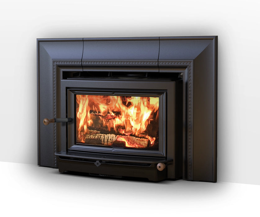 Hearthstone Stoves Clydesdale Wood Fireplace Insert - Matte Black - Door Handle Left
