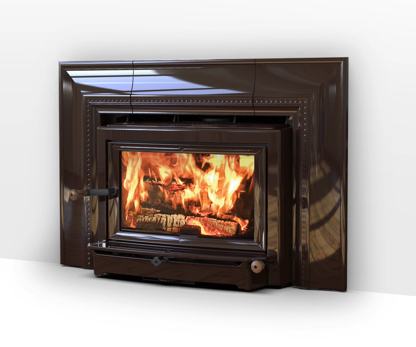 Hearthstone Stoves Clydesdale Wood Fireplace Insert - Brown Enamel - Door Handle Left