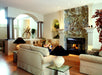 Hearthstone Stoves Clydesdale Wood Fireplace Insert with Brown Enamel in Living Room