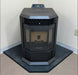 ComfortBilt Black Copper Corner Hearth Pad with Stove - Front View