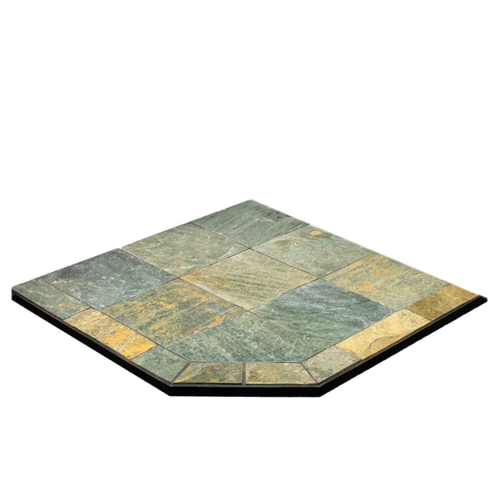 ComfortBilt Pellet Stove Corner Hearth Pad | Natural Silver Slate