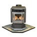ComfortBilt Pellet Stove Corner Hearth Pad | Natural Silver Slate with Pellet Stove