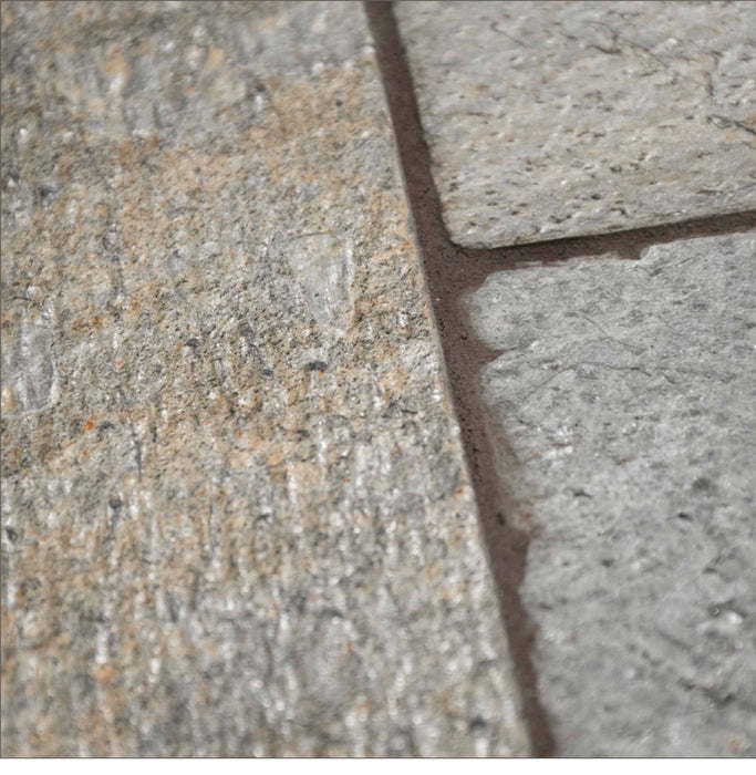 ComfortBilt Pellet Stove Flat Wall Hearth Pad – Silver Slate Grout Color