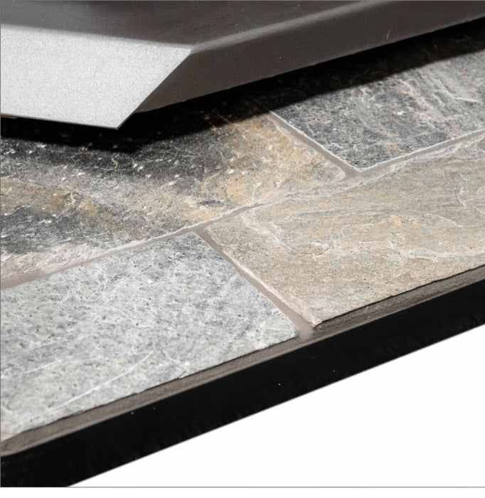 ComfortBilt Pellet Stove Flat Wall Hearth Pad – Silver Slate Edge