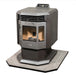 ComfortBilt Pewter Flat Wall Hearth Pad Angled with Pellet Stove