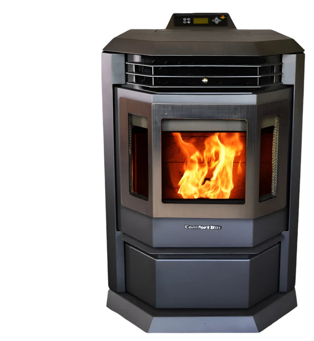 ComfortBilt HP22-Black Pellet Stove with Stainless Steel Front