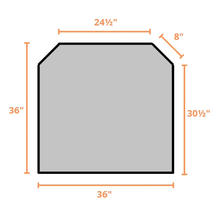 ComfortBilt Pellet Stove Flat Wall Hearth Pad Dimensions