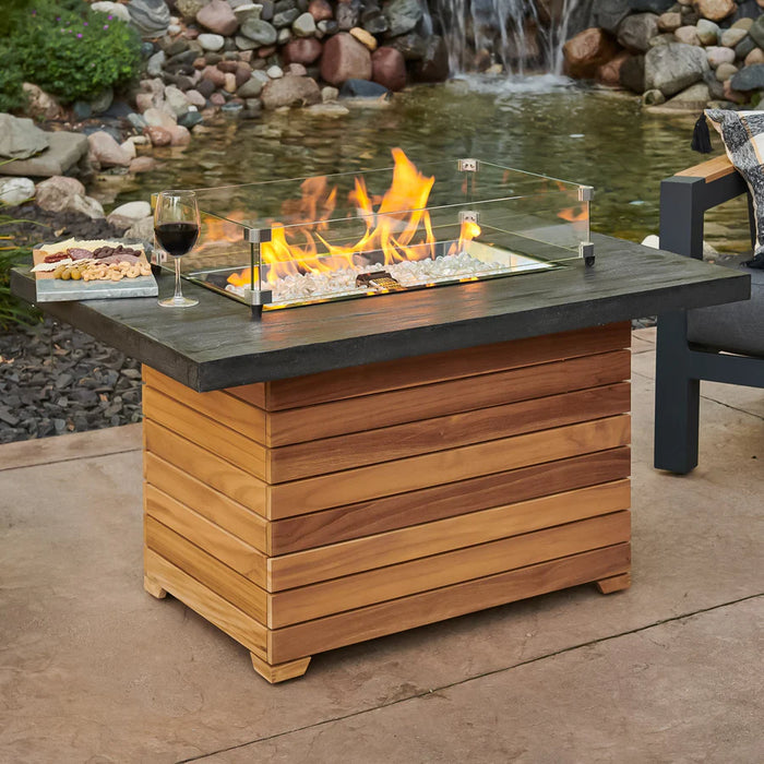 The Outdoor Greatroom Company 42-inch Darien Rectangular Gas Fire Pit Table