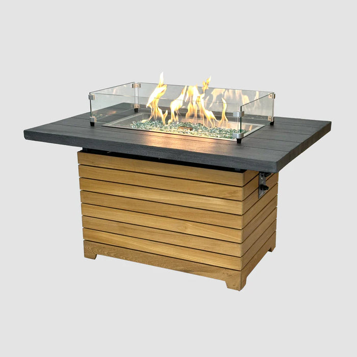 The Outdoor Greatroom Company 42-inch Darien Rectangular Gas Fire Pit Table