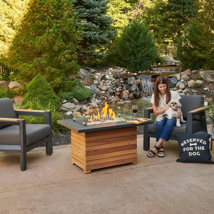 The Outdoor Greatroom Company 42-inch Darien Rectangular Gas Fire Pit Table