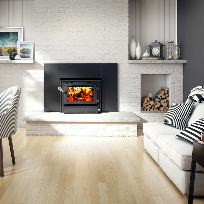 Drolet Escape 1500-I Wood-Burning Fireplace Insert with Faceplate