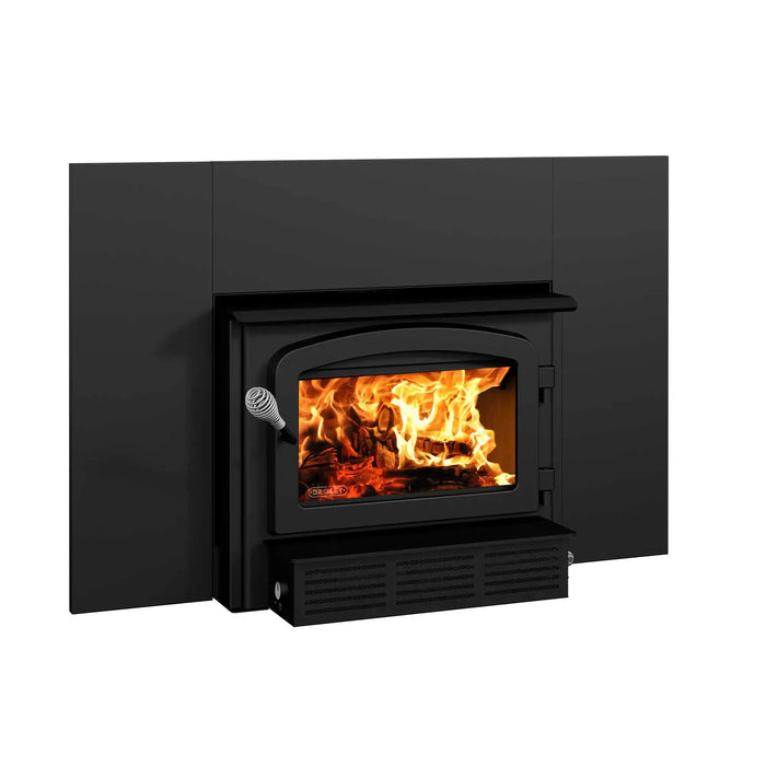 Drolet Escape 1500-I Wood-Burning Fireplace Insert with Trio 25' Venting Package