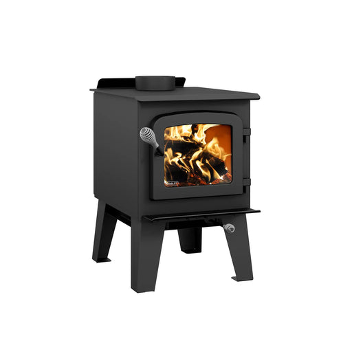 Drolet Spark II Wood-Burning Stove on Legs Left Side View