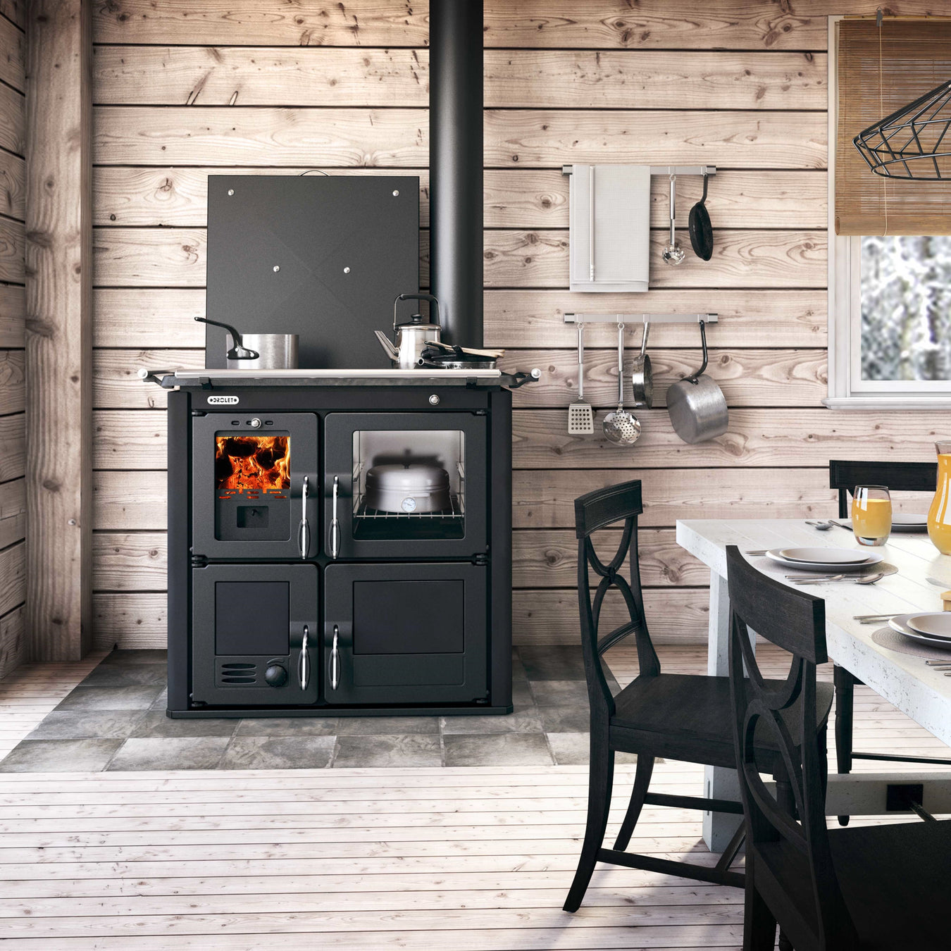 Drolet Outback Chef Wood Burning Cookstove Lifestyle Image