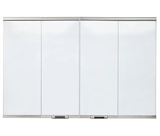 HHT Bi-Fold Glass Doors for Majestic Sovereign Fireplace - Stainless Steel Trim