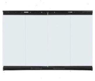HHT Bi-Fold Glass Doors for Majestic Sovereign Fireplace - Black Trim