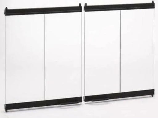 HHT Bi-Fold Glass Doors for Majestic Sovereign Fireplace with Black Trim