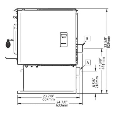 Drolet Eco-55 Pellet Stove with Basement Kit